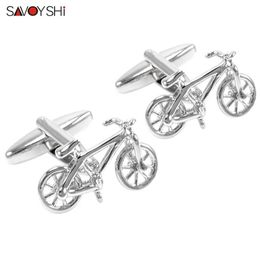 Cuff Links SAVOYSHI mens shirt cuffs innovative silver bicycle cuffs mens gifts fashionable Jewellery no carving Q240508