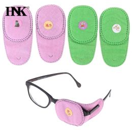 Care 6Pcs Children Amblyopia Eye Patches For Treating Strabismus Glasses Therapy Kids Corrective Vision Glasses Case Reusable Soft