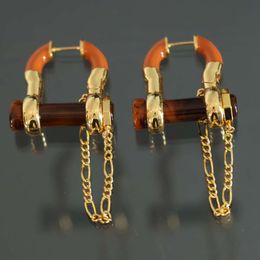 Europe Top Quality Amber Green Designer Brand Earrings Women smycken Party Runway Gift Trend