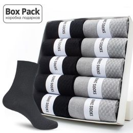 Pairs Box Pack Business Men Bamboo Socks High Quality Classic Long For Summer Winter Mens Dress Sock Size US 6-12 255c