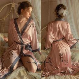 Women's Robe Femme Peignoir Flower Print Loungewear Women Rayon Bathrobe Kimono Gown Nightwear Sexy Intimate Lingerie Silk Oversize Sleepwear