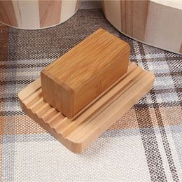 Tray Wooden Natural Bamboo Dishes Holder Storage Soap Rack Plate Box Container Portable Bathroom Soap-Dish Storage-Box -Dish -