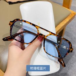 New Fashion Korean Double Beam Sunglasses with Personalised Hollow out Trendy Sunglasses Popular on the Internet Same Style Womens Sunglasses