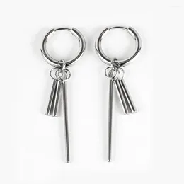 Hoop Earrings 1 Pair Of Stainless Steel Punk Style Personalised Minimalist Pendant Tassel