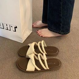 Sandals With Skirt, Fairy Style Flat Bottomed Roman Shoes, New Two In Two Style Sandals For Summer 2024, For External Wear