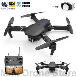 Drones E88/E525 Folding Four Helicopters with Camera Mini Drone VR 4K HD Aerial Photography WIFI FPV Rtf RC Helicopter Toys Free Return d240509