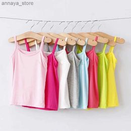 T-shirts Candy Coloured baby girl T-shirt summer baby girl sleeveless underwear youth and childrens vest suspension clothing 2-12TL2405