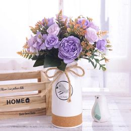 Decorative Flowers DociDaci Artificial Autumn Rose Silk Wedding Room Home Decoration High Quality Bride Bouquet Fake Floral Arrangement