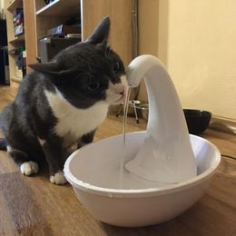 Automatic Cat Water Dispenser Swan Flowing Fountain For Cat Dog Electric Pet Water Dispenser Cat Drinking Bowl Feeding Water 240508