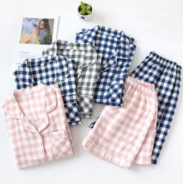 Women039s Sleepwear Short Pyjamas Women 100 Cotton Sleeves Ladies Pyjama Sets Shorts Japanese Simple Cute Cartoon Homewear98404905770718