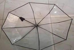 Classic Transparent Folding Umbrella Automatic Umbrella Retro Style transparent8915991