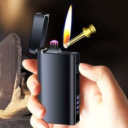 Creative Kerosene Charging All-In-One Match Or Double Arc Oil Electric Double Lighter