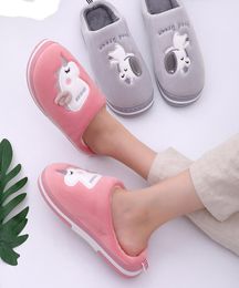 Cute Unicorn Women Winter Home Slippers Cartoon Animal Slip On Warm Men Women Boys Girls House Shoes Indoor Bedroom Slippers 200938788421