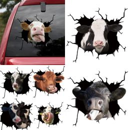 Stickers Animal Pattern Window Stickers Creative Broken Hole Car Window Electrostatic Stickers Hom Glass Door Decorative Sticker Decals