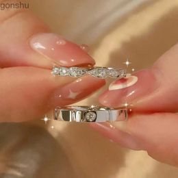 Couple Rings Luxury Bow AAA Zircon Ring for Womens Romantic Wedding Engagement Ring Bride Jewelry Valentines Day Gift WX