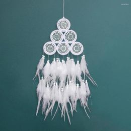 Decorative Figurines White Dream Catcher Hand Made Romantic Feather Creative Hanging Pendant Home Wedding Party Decoration