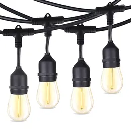 Strings Outdoor String Lights LED Patio With Shatterproof Plastic Bulbs For Gazebo Pergola Bistro -US Plug