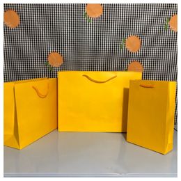 Orange Original Gift Paper bag handbags Tote bag high quality Fashion Shopping Bag Wholesale cheaper F01p 253j