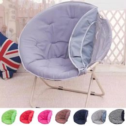 Folding Large Size Round Moon Saucer Padded Camping Fishing Portable Picnic Black Seat Oval Moon Chair Cover Not Including Chair 240508