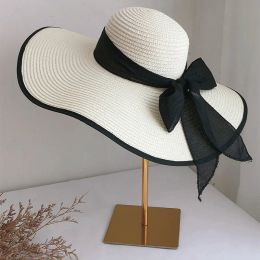 Double Weaved Hard Shell Shade Hat Large Fit Wide Brim Straw Hat Tan Womens Beach Sun Straw Hat UV UPF50 Travel Foldable Brim Summer UV Hat