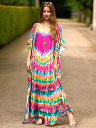Basic Casual Dresses Fitshinling Tie Dye Long Party Dress Print Vintage Dance Wear For Women Summer Come Chic Dresses T240508