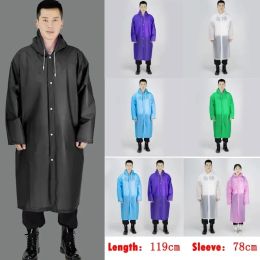 Gear Mens Womens Waterproof Raincoats Long Jacket EVA Button Hooded Raincoat Coats Poncho Rainwear