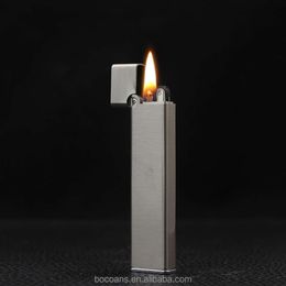 Hy Creative Long Kerosene Lighter Open Flame Cigarette Lighter Personality Small Grinding Wheel Metal Lighter