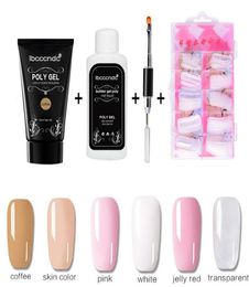 For Nail Art Nails Art Poly Gel Lasting False Nails Liquid Doubleend Nail Brush Pusher Dead Skin Set All For Manicure LSY11293867868