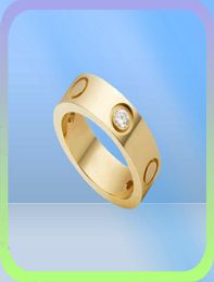Gold Designer Rose Stainless Steel Crystal Wedding Ring Woman Jewelry Love Rings Men Promise for Female Women Gift Engagement with4501223