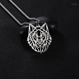 Pendant Necklaces LIKGREAT Punk Wolf Necklace For Men Women Trendy Hollow Animal Tiger Lion Gothic Stainless Steel Jewelry 273Z