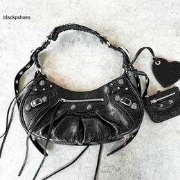 Balencig Le Cagole Pochette Handbags Purse Rivet Mirror Bag Womens Motorcycle Fashion Crossbody Bag Designer Brand Shoulder Clutch Satchel Half Moon Bags 2309 FEHB