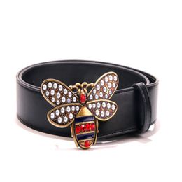 2018 Hot luxury black belts designer belts for men bee pattern belt male chastity belts fashion mens leather belt wholesale free shippi 207Q