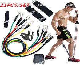 New 11pcs/set Exercises Resistance Bands Latex Tubes Pedal Excerciser Body Home Gym Fitness Training Workout Yoga Elastic Pu Rope Equipment7319214