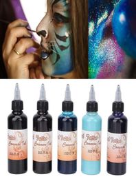 Temporary Tattoos Airbrush Body Paint Matte DIY Makeup Festival Tattoo Face Ink for Stage Performance 100ml 220930259g3140322