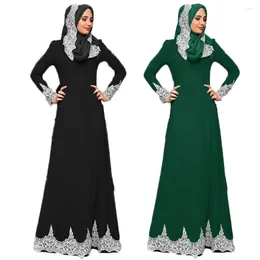 Ethnic Clothing Vintage Muslim Women Lace Long Dress Party Evening Maxi Robe Middle East Pakistan Turkish Sleeve Islamic Gown Ramadan