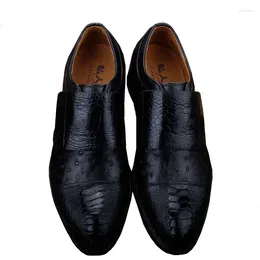 Casual Shoes Ourui True Ostrich Leather Male Formal Black Genuine Set Foot Single Men