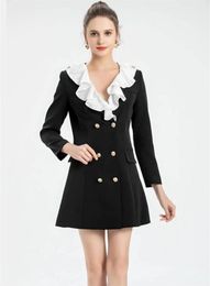 Cotton Blending 2021 Autumn and Winter Coats Fashion Elegant Women039s Trench Coats Beauty Patchwork Coat of Lady Nice Gurl031042813