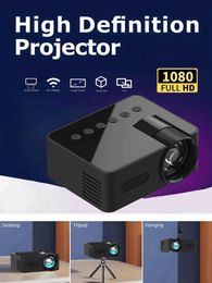 Projectors YT100 Protectable Projector Mobile Phone Mini Projector Wireless Full HD1080P Office Home Theatre Movie Same Screen J240509