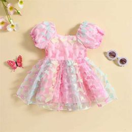Girl's Dresses Toddler Baby Girl Princess Butterfly Wings Fairy Dress Sleeveless Strap Pleated A-Line Layered Tulle Tutu Dresses H240509