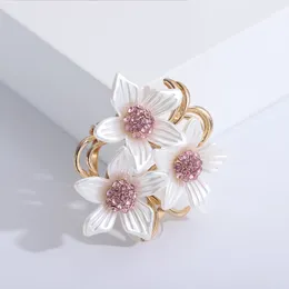 Brooches Beaut&Berry Trendy Rhinestone Camellia Unisex Enamel Flower Pins Office Party Casual Accessories Gifts