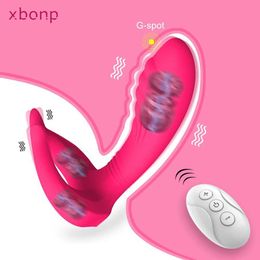 Other Health Beauty Items Remote Control Vibrator for Women Double Penetration Wireless Vibrator Female G Spot Clit Stimulator Goods for Adults Couples Y240503