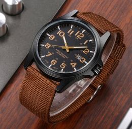 Vine Nylon Band Military Watch Men Army Wrist Analog Quartz Watch Outdoor Sport Military Watches Casual Cowboys Wristband Automatic Calendar9241027