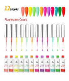 Factory Fluorescent 12 colors Paint Nail Gel Set kit Long Lasting Easy Painting UV Gel Art Gel Nail Polish Kit light gelpolish col8947929