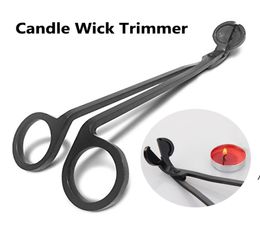 Black Stainless Steel Candle Wick Trimmer Oil Lamp Trim Scissor Tijera Tesoura Cutter Snuffer Tool Hook Clipper sea ZZB894243157