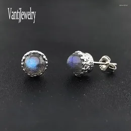 Stud Earrings Elegant Natural Labradorite Earring Sterling 925 Silver Moonstone Sunstone For Women Anniversary Party Fine Jewellery Gift