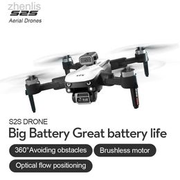 Drones New S2S drone 8K professional high-definition dual camera brushless motor obstacle avoidance RC helicopter foldable four helicopter toy airplane d240509