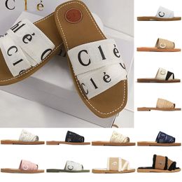 2024 high quality designer mules Woody Sandals Women Cork Slippers Leather Mule Clogs Slippers Soft Cork Embroidered letters Slides womens sandals Woody slides