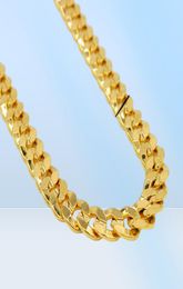 600mm Long Necklace Solid 18k Yellow Gold Filled Cuban Link Chain Men Jewellery Gift 10mm Statement Necklace1726063