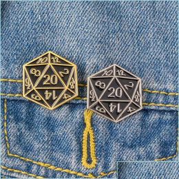 Cartoon Accessories 20 Sided Dice Dungeons And Dragons Enamel Pins D20 Dnd Game Brooches Bag Clothes Button Badge Jewellery Gift For F D Ottei