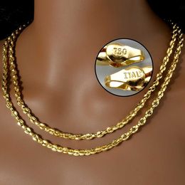 Chains Hiphop Curb Cuban Necklace for Women Men 18K Gold Colour Italian Copper Necklace Fashion Wedding Engagement Jewellery Accessories d240509